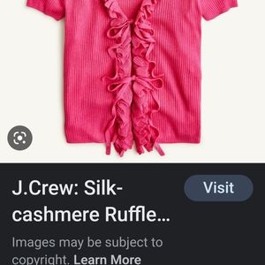Jcrew  crop light knit ruffle sweater.